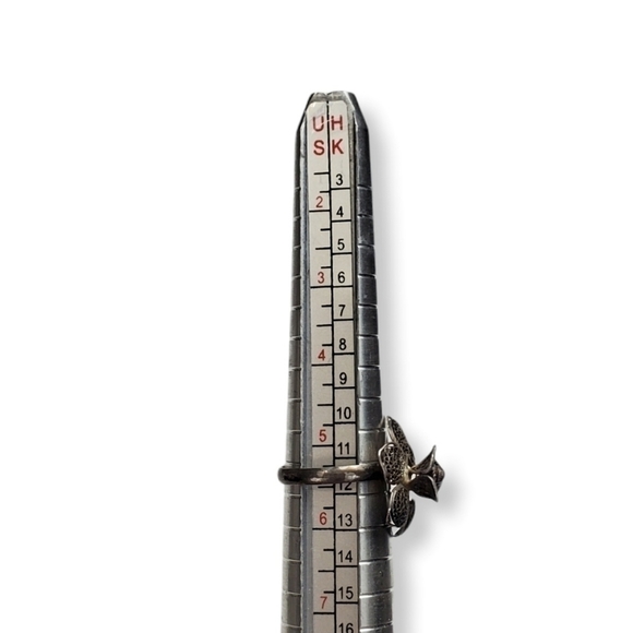 Vintage Filigree Flower Ring 925 Sterling Silver Dimensional Delicate Size 5.5 - Picture 11 of 12